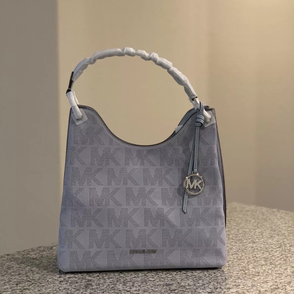 Michael Kors JOAN Large Slouchy Shoulder Bag, Pale Blue